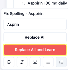 Dictionarry - replace learn